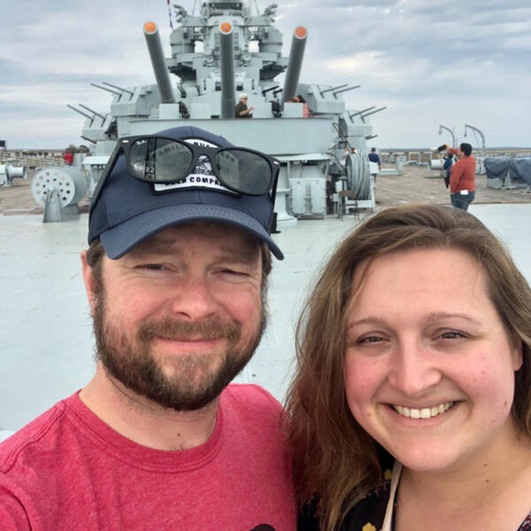 Hannah & Erik on the USS Alabama