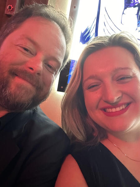 Hannah and Erik celebrating New Year's Eve